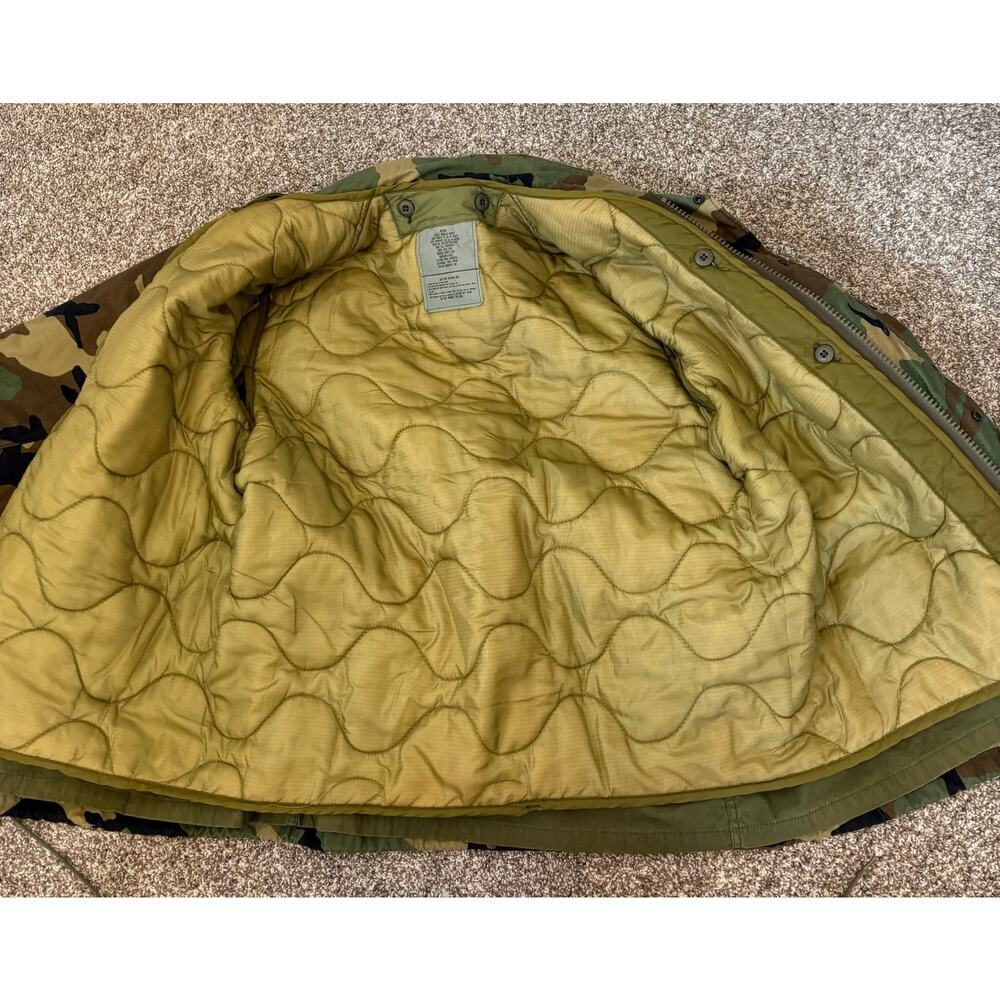 Vintage US Army M-65 Woodland Camo Field Jacket Original 1988 Liner Med Reg - Picture 5 of 16